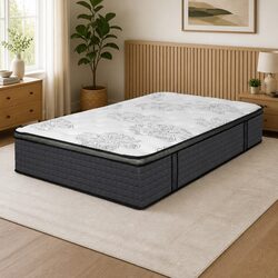 Spring Mattress Bed Pocket Egg-Crate Foam King Single Medium Firm Support