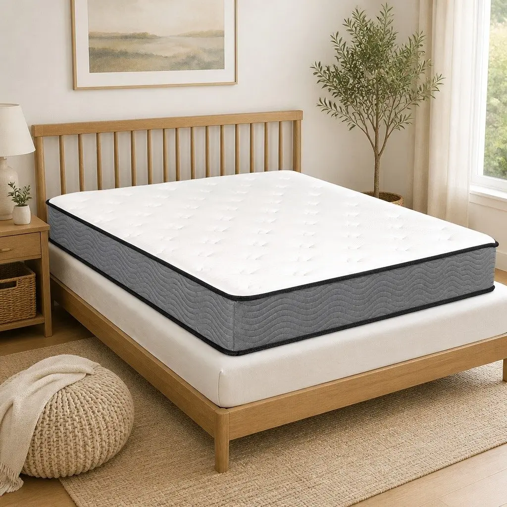 Queen Pocket Spring Mattress Super Firm Support 203cm x 153cm White