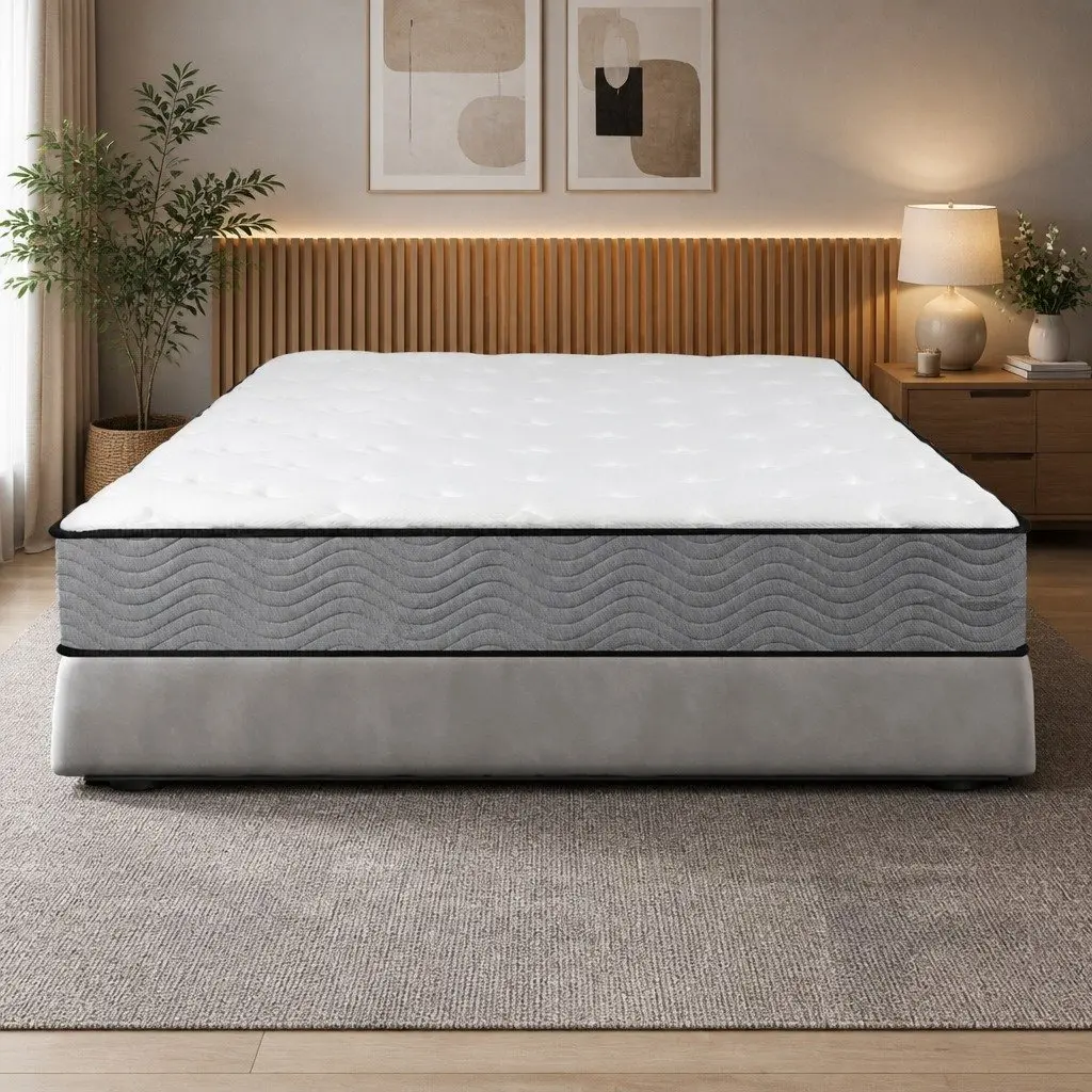 Queen Pocket Spring Mattress Super Firm Support 203cm x 153cm White