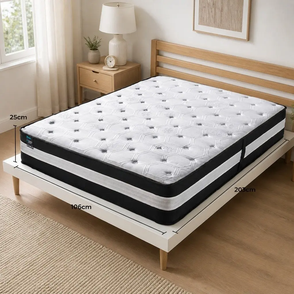 Pocket Spring Mattress 5 Zone Medium Firm 25cm Black or White