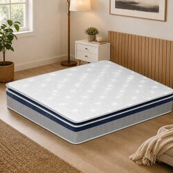 King Pillow Top Spring Mattress 32CM High Density Foam Pocket Spring Bed