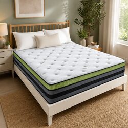 Queen Pocket Spring Mattress Cooling Gel Memory Foam Medium-Firm Bed 203x153cm