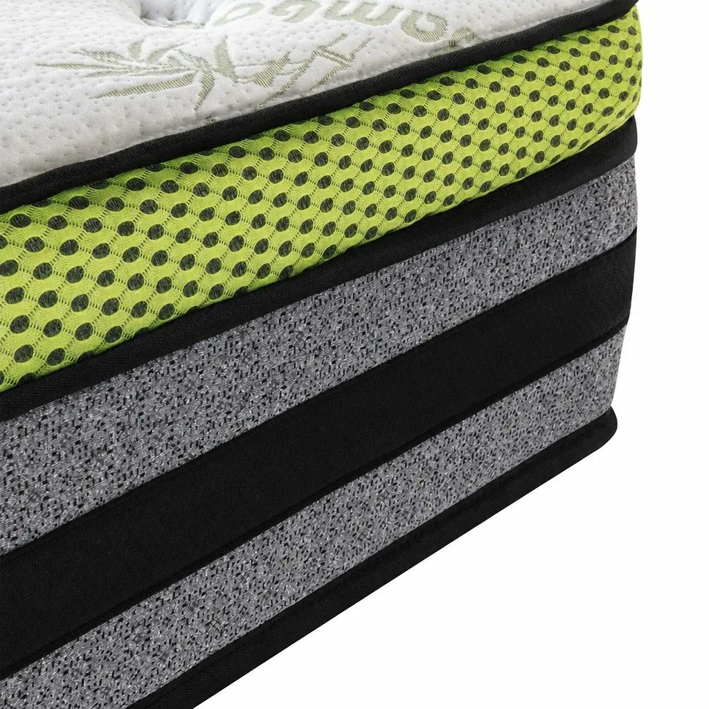 Single Pocket Spring Mattress Medium-Firm Support Cool Gel Memory Foam Single Size 190cm x 90cm Bamboo Fibre Fabric