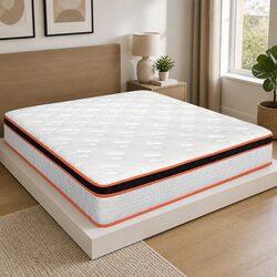 7 Zone Pocket Spring Mattress Queen Medium Firm Hybrid Foam Support Orthopedic