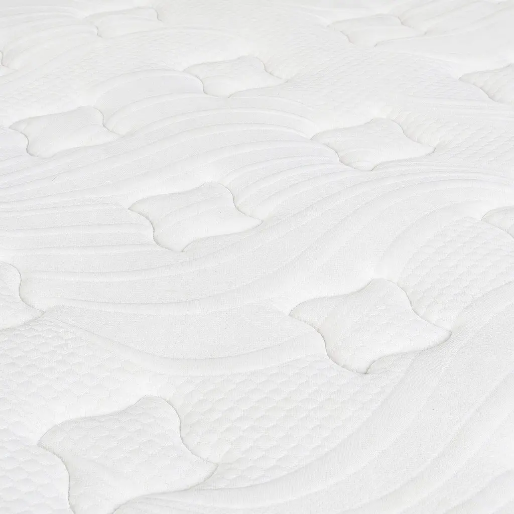 Pocket Spring Mattress 7 Zone Medium Firm Hybrid Foam Support Queen Size White Orange Black