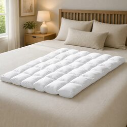 Queen Mattress Topper 4-5cm Pillowtop Protector Anti-Allergy Dust Mite Resistant