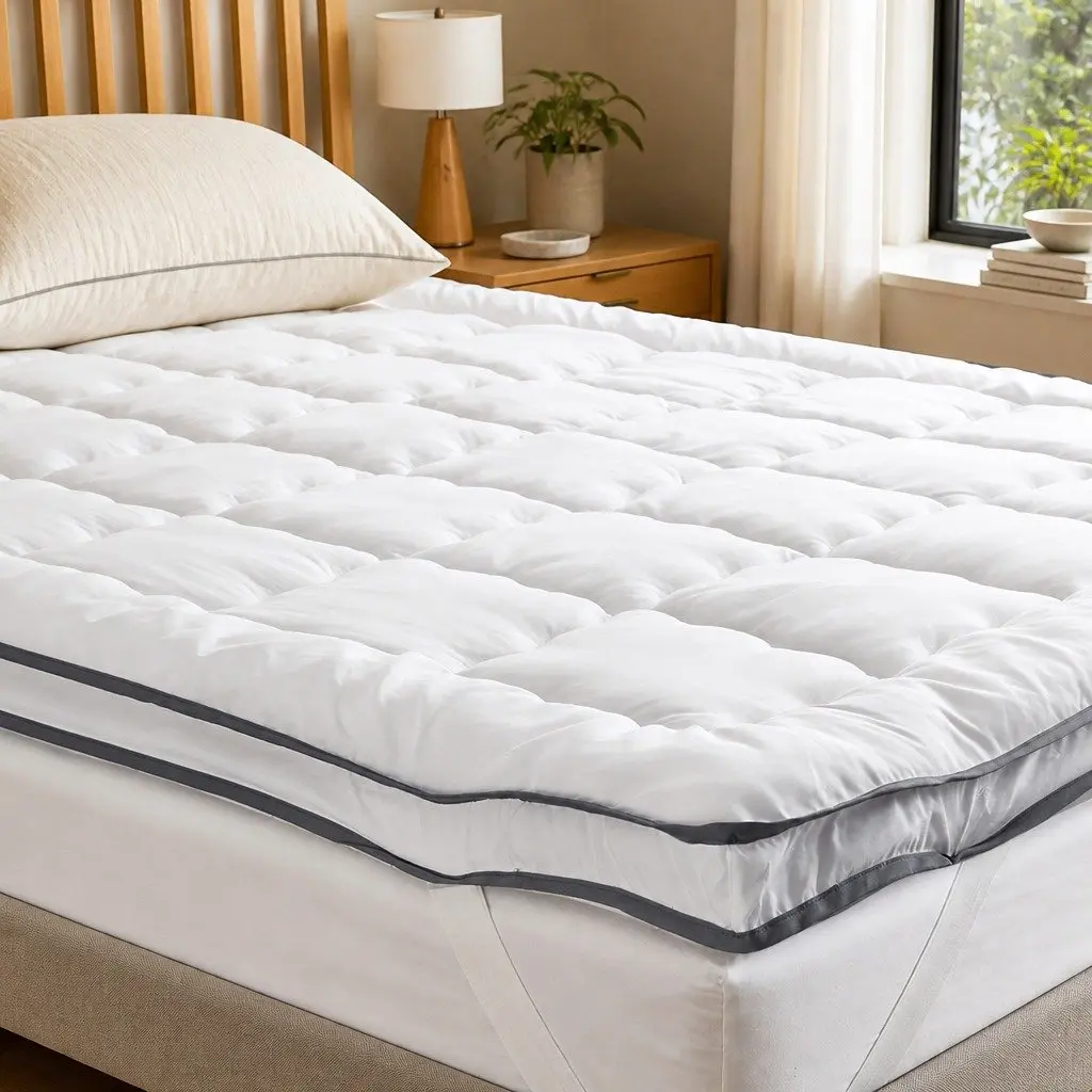 Mattress Topper Soft Comfort Single Bed 4-5cm Thick White Bedding Pad