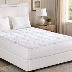 Single Bamboo Pillowtop Mattress Topper Fitted Cooling Protector Bedding