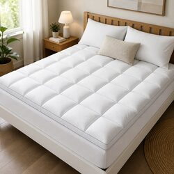 Pillowtop Mattress Topper 5cm Thick Breathable Microfibre Bedding Comfortable