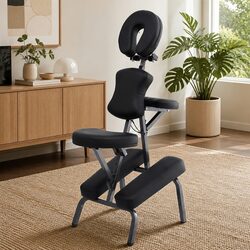 Portable Massage Chair Lightweight Folding Tattoo Beauty Lash Bed Therapy Black