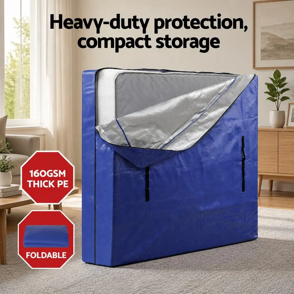 Mattress Bag Waterproof Dust Cover Protector Queen Size Blue