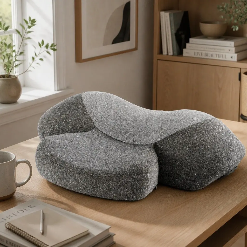Neck Massager Pillow 2-in-1 Memory Foam Cervical Support Heat Vibration Therapy
