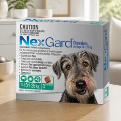 Large Dog Oral Flea Tick Chewable Tablet 10.1-25kg Green 3 Pack Pet Protection