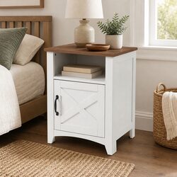 Bedside Tables Nightstands Set of 2 Farmhouse Storage Cabinet Bedroom Living