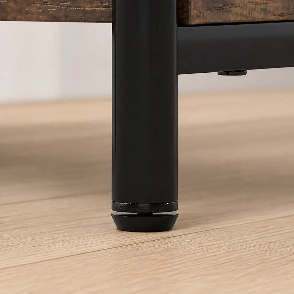2-Tier Industrial Side Table Storage Shelf Nightstand End Table Compact