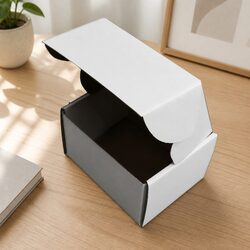 White Cardboard Mailer Box 125x100x75mm Self-Locking Die-Cut Flat Pack 100pk