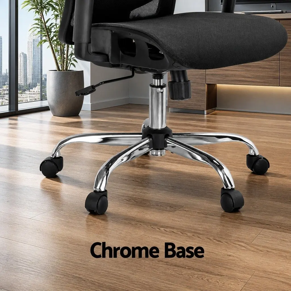 Ergonomic High Back Office Chair Mesh Adjustable Headrest Lumbar Support Black