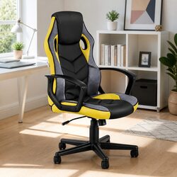Gaming Office Chair Computer Executive Racing High Back Yellow Desk Seat