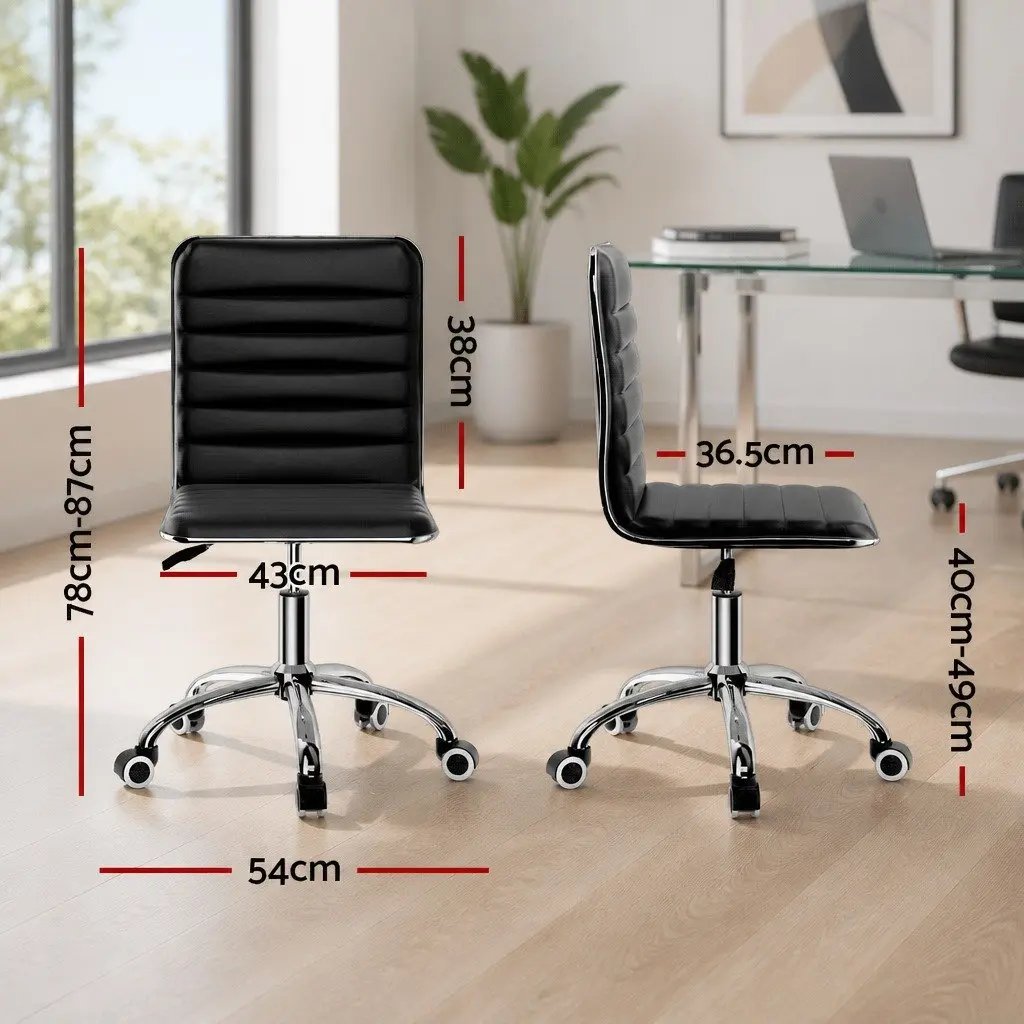 Office Chair Low Back Padded Swivel Desk Chair Black