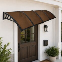 Window Door Awning Outdoor Shade 1M x 4M Brown UV Rain Protection