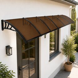 Window Door Awning Outdoor Shade 1M x 6M Brown UV Rain Protection