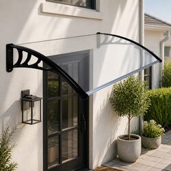 Window Door Awning Outdoor Shade 1M x 1.5M Transparent PC Panel UV Rain