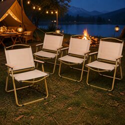 Camping Chair Folding Outdoor Set 4PCS Portable Lightweight Backyard Garden