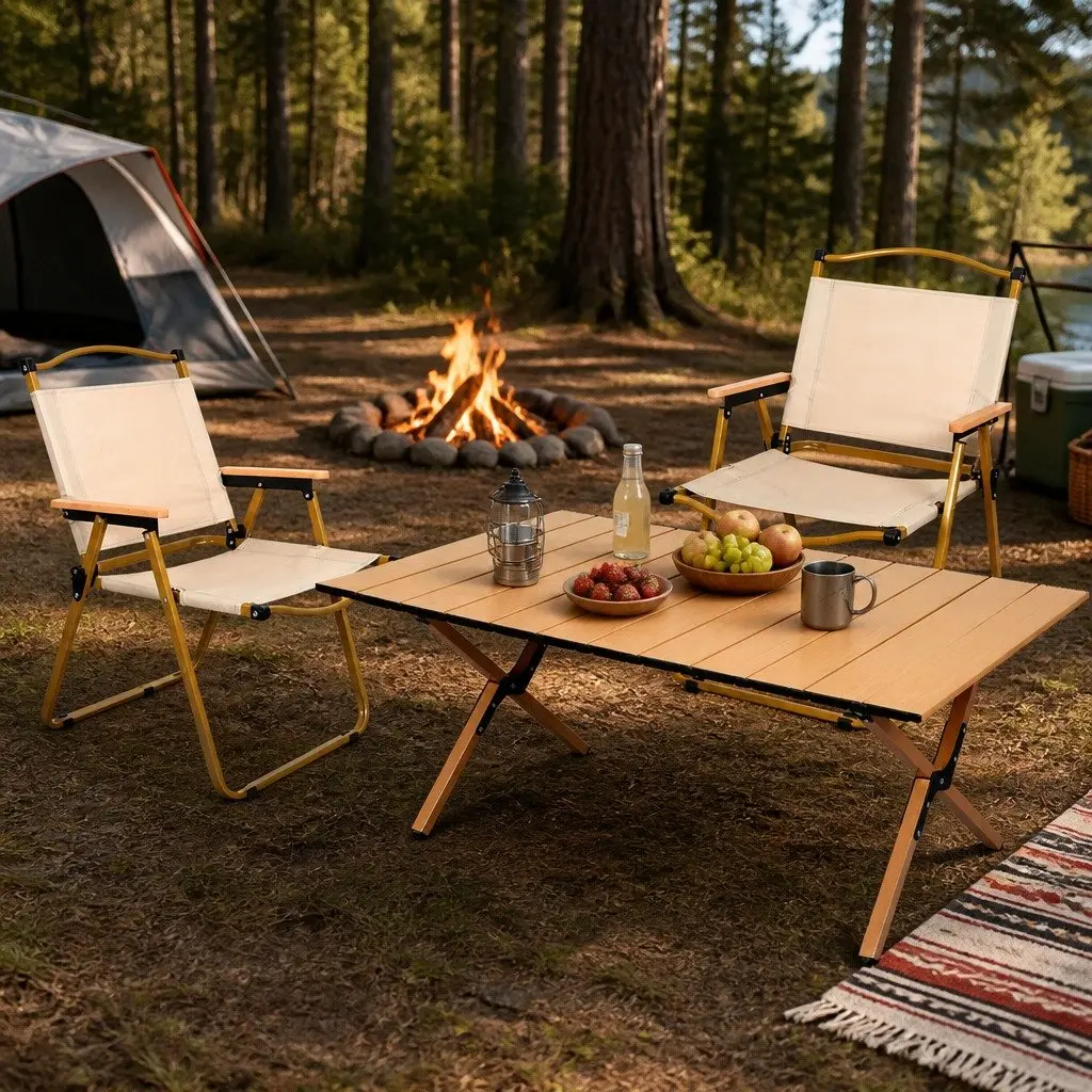 Folding Camping Table Chair Set Outdoor Furniture Portable Picnic Trestle