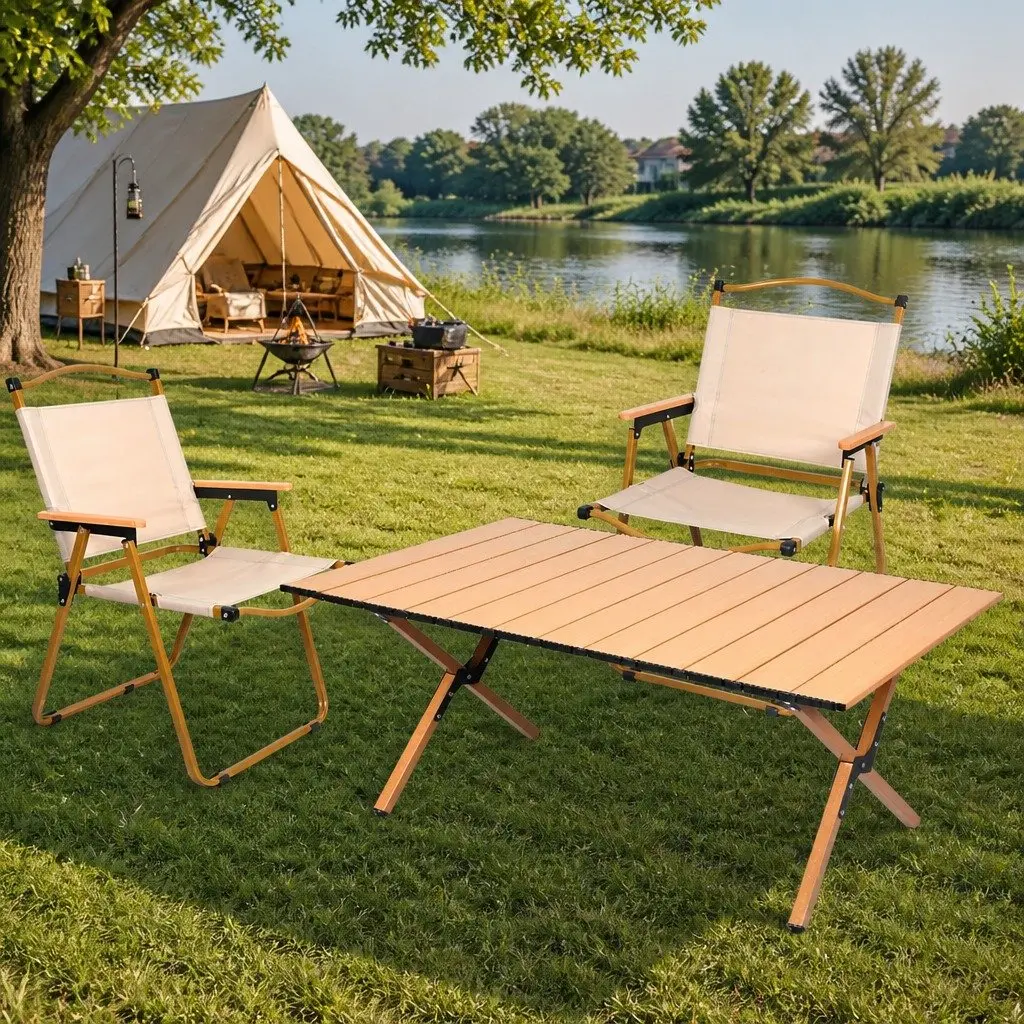Folding Camping Table Chair Set Outdoor Furniture Portable Picnic Trestle