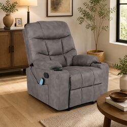 Electric Massage Recliner Chair 8-Point Heat Lumbar Support Lounge Seat Remote