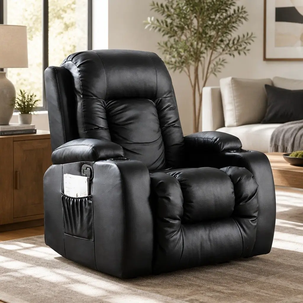 Electric Massage Recliner Chair Full Body 8 Point Heated Lumbar Adjustable