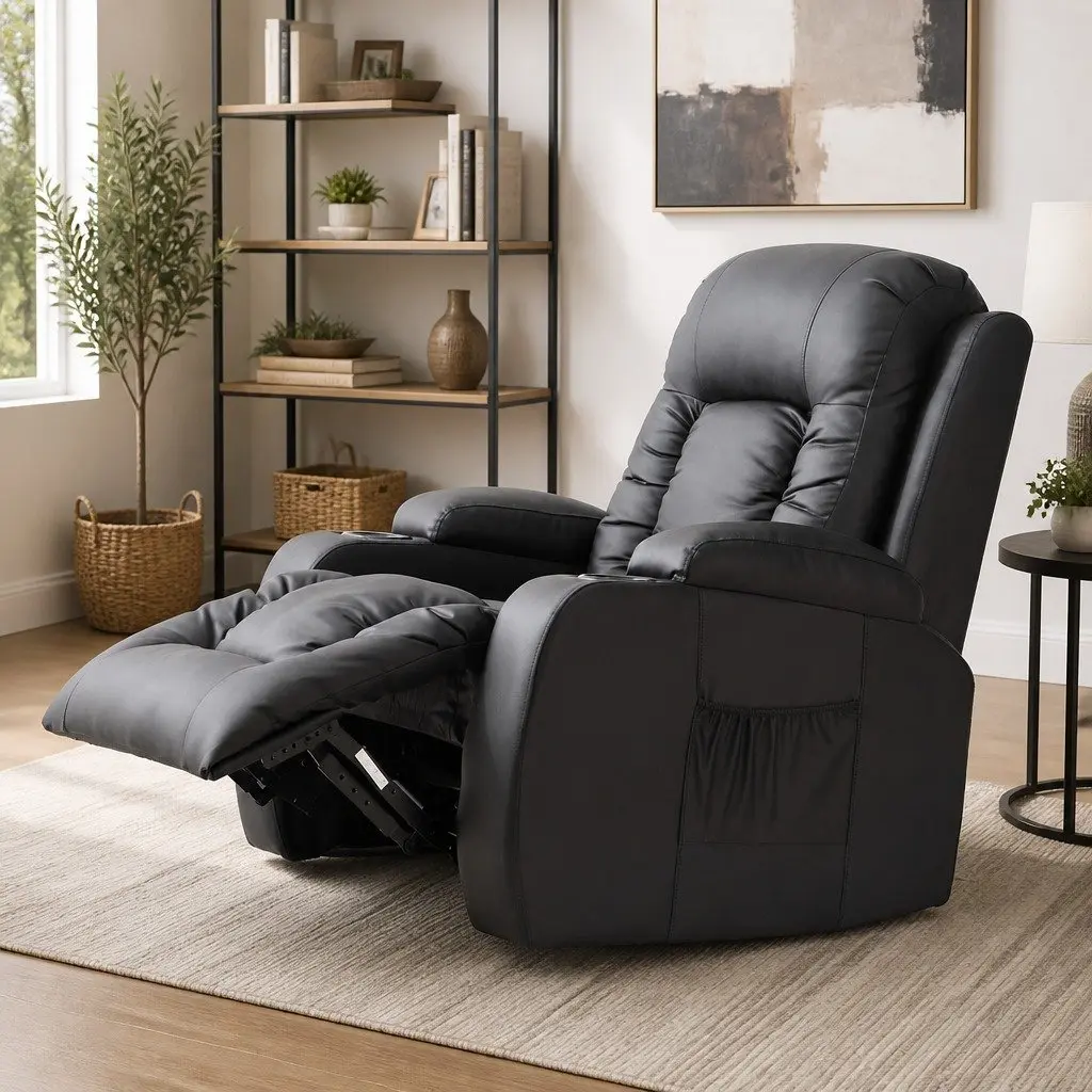 Electric Massage Recliner Chair Full Body 8 Point Heated Lumbar Adjustable