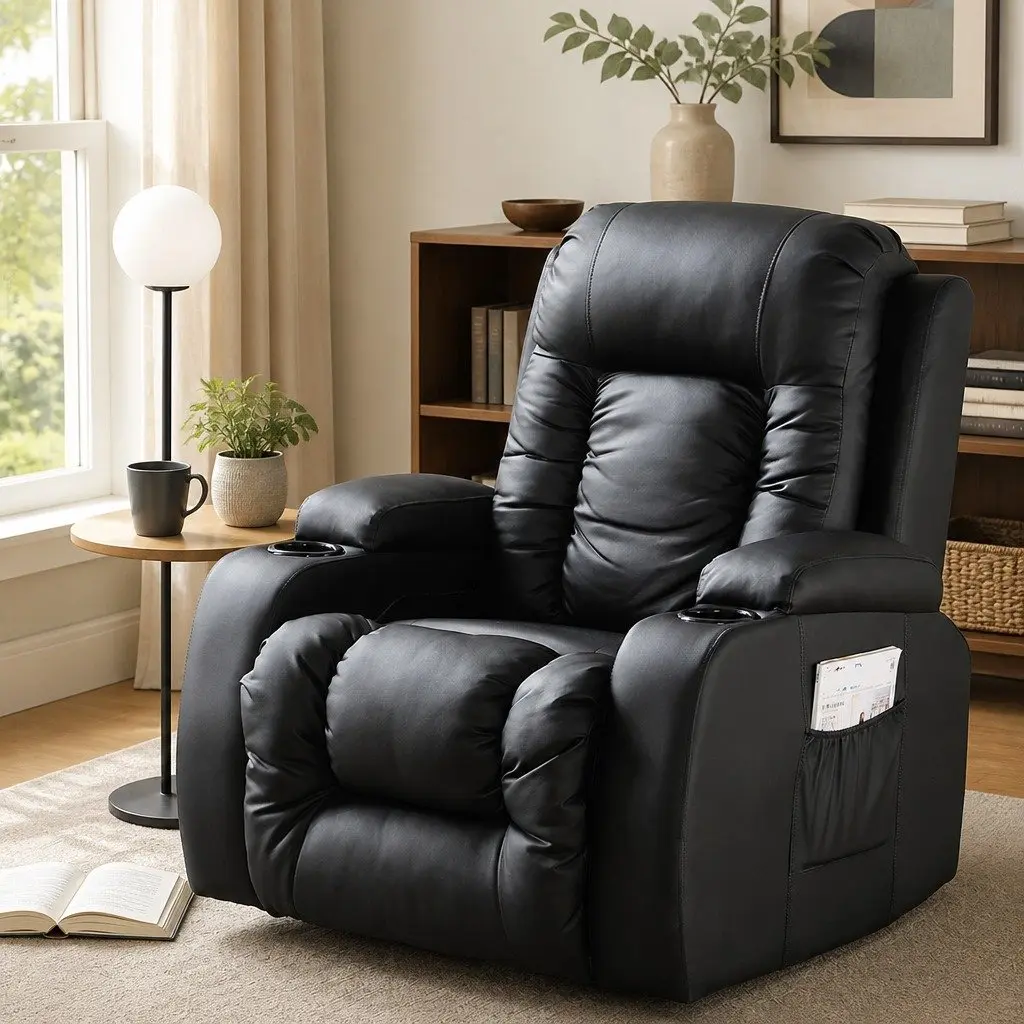 Electric Massage Recliner Chair Full Body 8 Point Heated Lumbar Adjustable