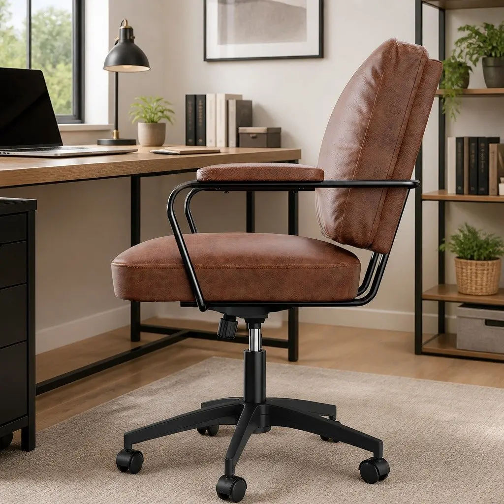 Office Arm Chair Swivel Executive Computer Desk Seat Height Adjustable Wheels