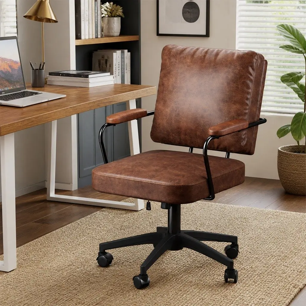 Office Arm Chair Swivel Executive Computer Desk Seat Height Adjustable Wheels