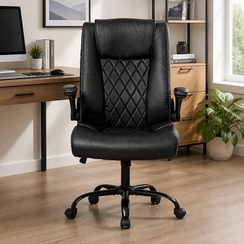 Office Chair Reclining Ergonomic High Back Adjustable Height Black