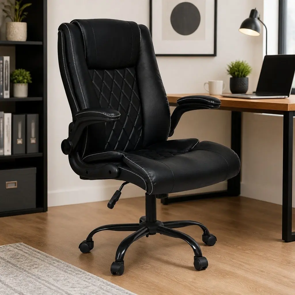 Office Chair Reclining Ergonomic High Back Adjustable Height Black