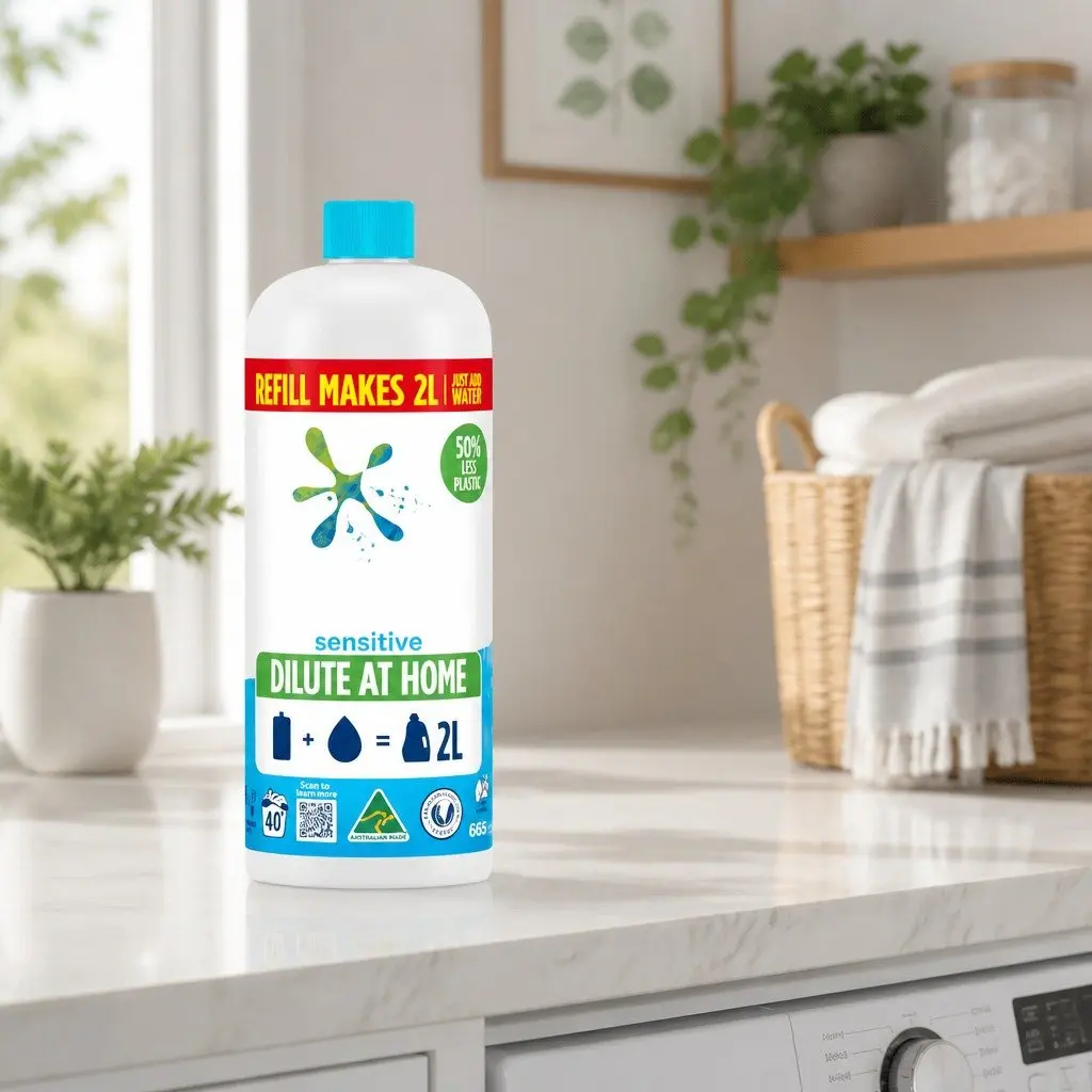 Sensitive Laundry Liquid Refill 665mL Dilute at Home Concentrated Cleaning