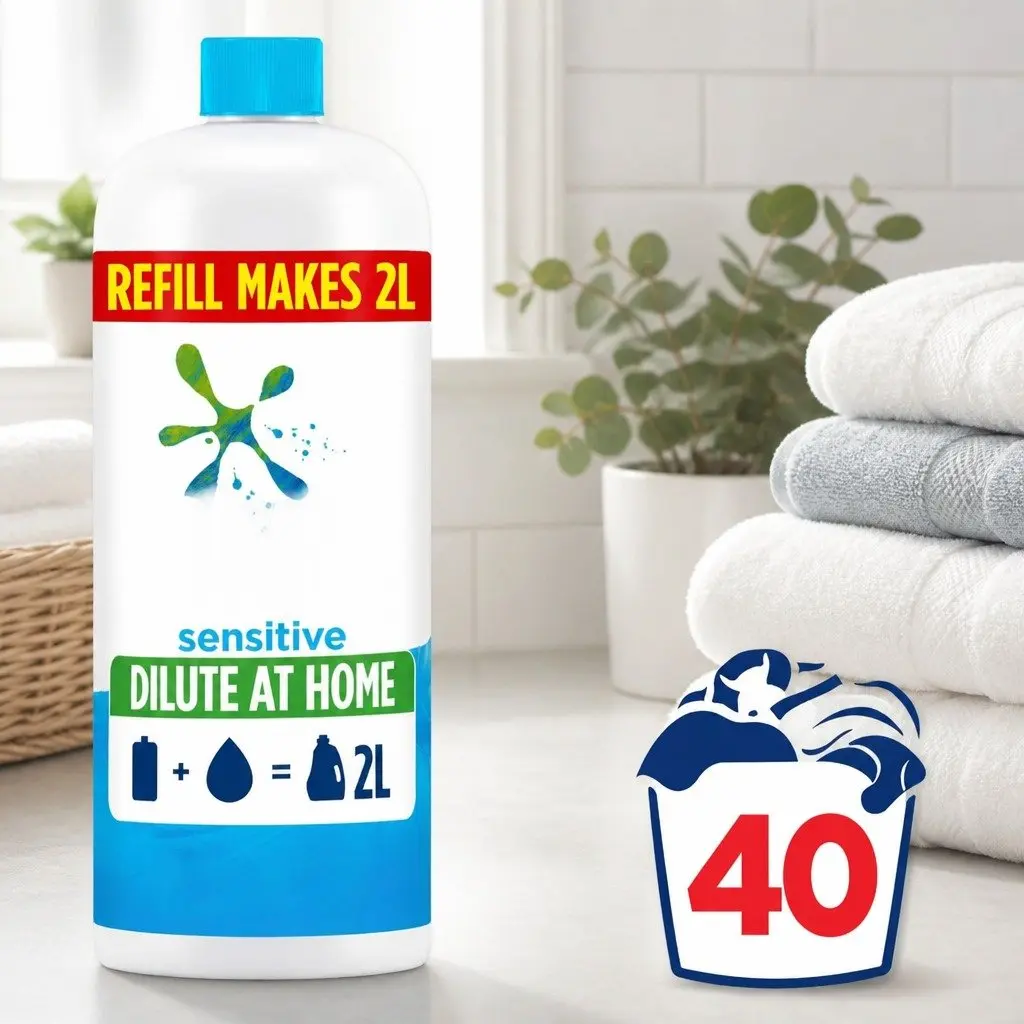 Sensitive Laundry Liquid Refill 665mL Dilute at Home Concentrated Cleaning