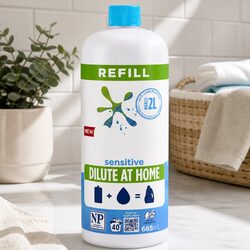 Sensitive Laundry Liquid Refill 665mL Dilute at Home Concentrate Gentle Skin