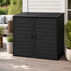 Outdoor Storage Box 1170L Lockable Cabinet Tool Organizer Container Shed Black