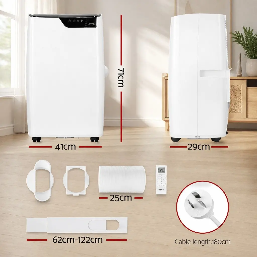 Portable Air Conditioner 12000BTU Dehumidifier Fan Cooler Remote Control White
