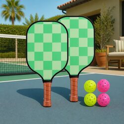 Pickleball Paddle Set 2PCS with 4 Balls Portable Bag Tournament Kit All Ages