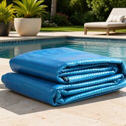 Solar Swimming Pool Cover 10 X 4.7M 400 Micron Heat Retention Bubble Blue Silver