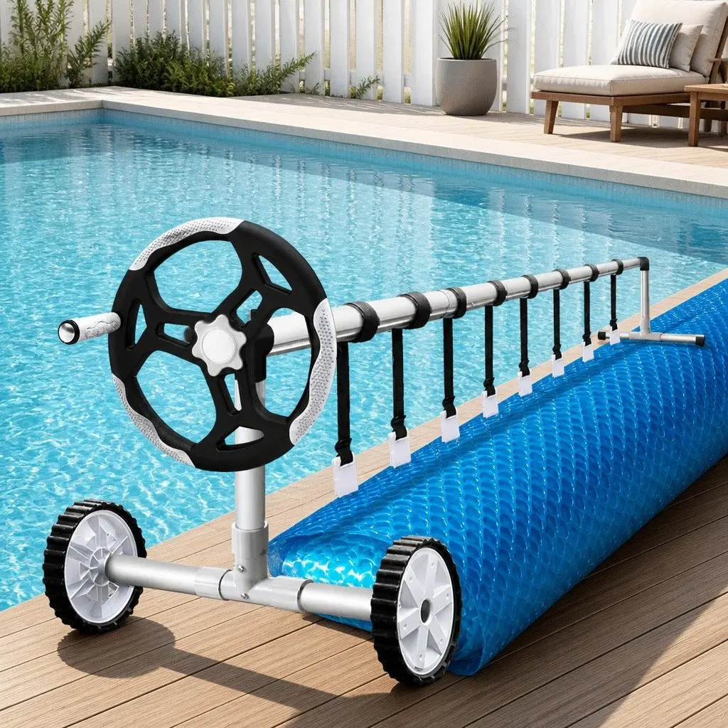 Pool Cover 10x4m Solar Blanket 500 Micron Blue with Aluminium Roller