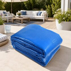 Pool Cover 10.5x4.2m Solar Blanket 500 Micron Blue with Aluminium Roller Kit