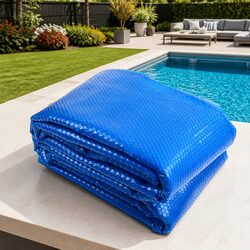 Pool Cover 11x4.8m 500 Micron Solar Blanket Blue with Aluminium Roller 5.5m