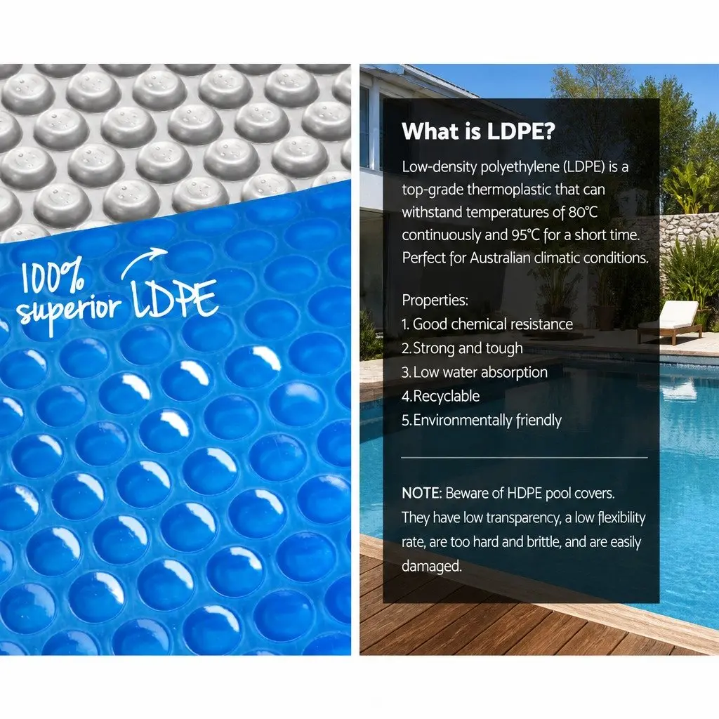 Pool Cover 11x4.8m 500 Micron Solar Blanket Blue Silver with Aluminium Roller