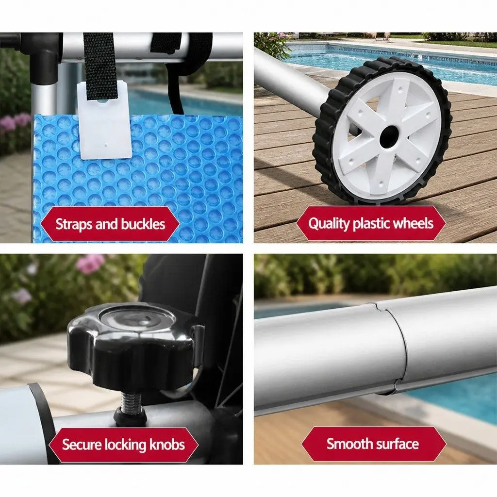 Pool Cover 11x4.8m 500 Micron Solar Blanket Blue Silver with Aluminium Roller