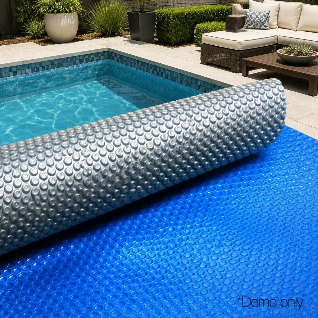 Solar Pool Cover 7x4m 500 Micron Bubble Blue Silver Isothermal Swimming Pool
